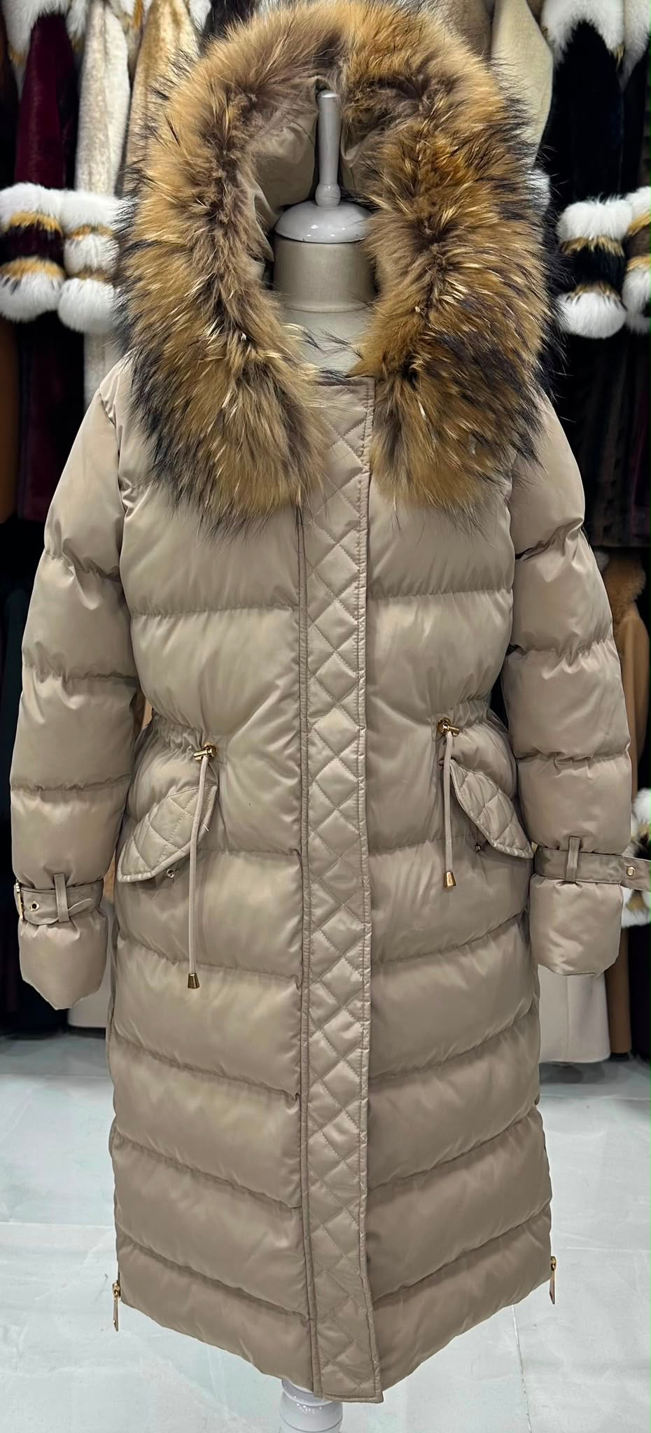 Dugi puffer kaput – Bež – original